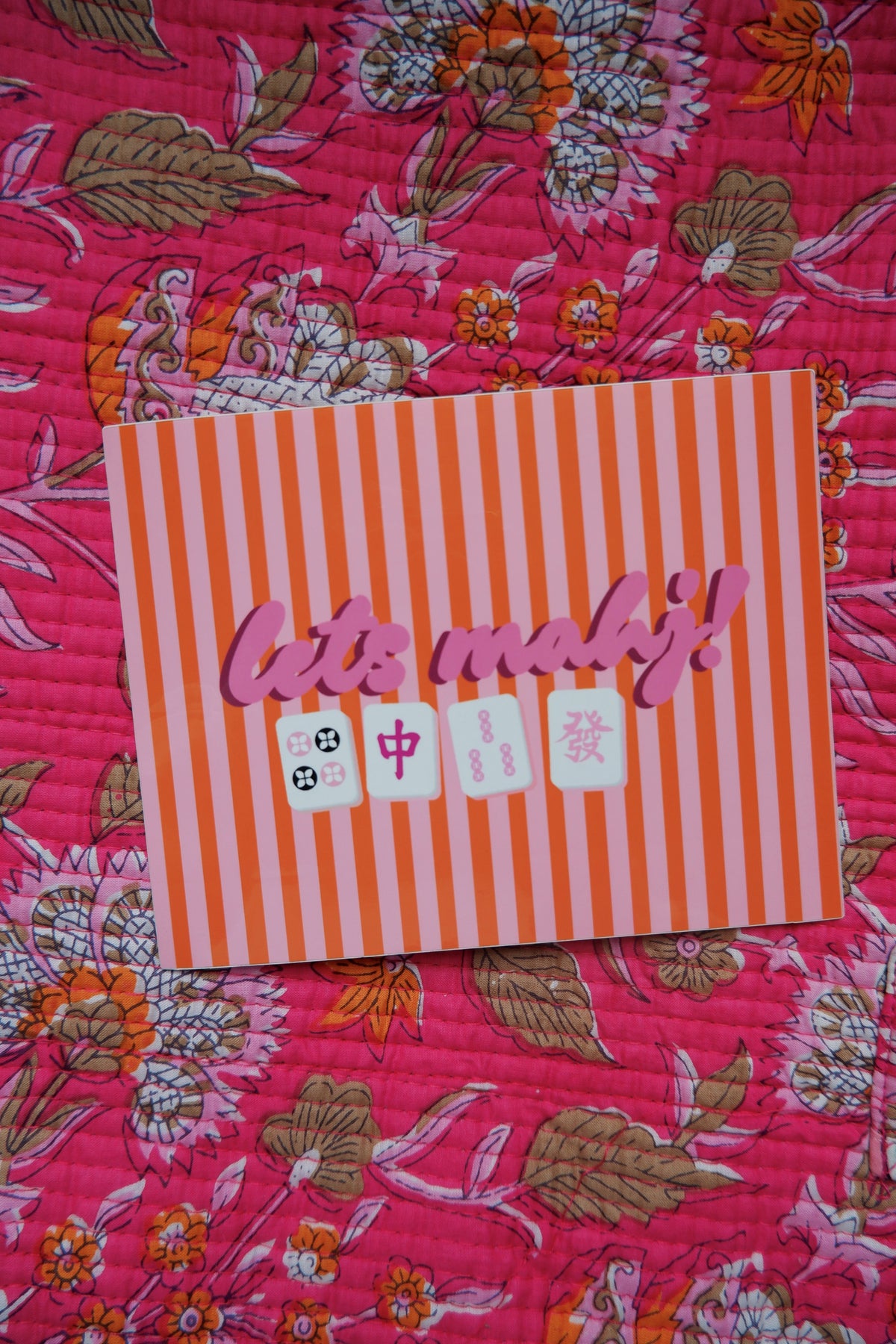 The Mahj Card Stickers in Orange and Pink