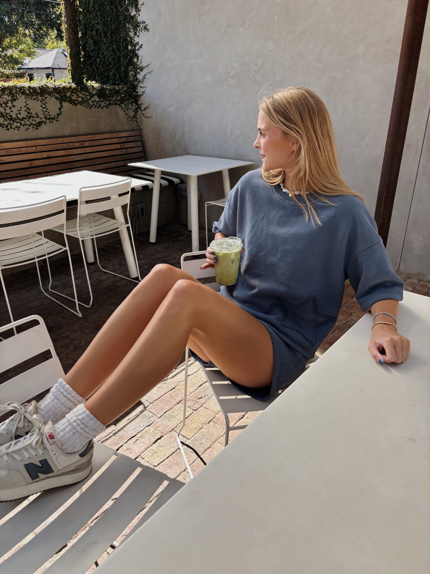 The Lucky Star Sweat Sets In Denim Blue