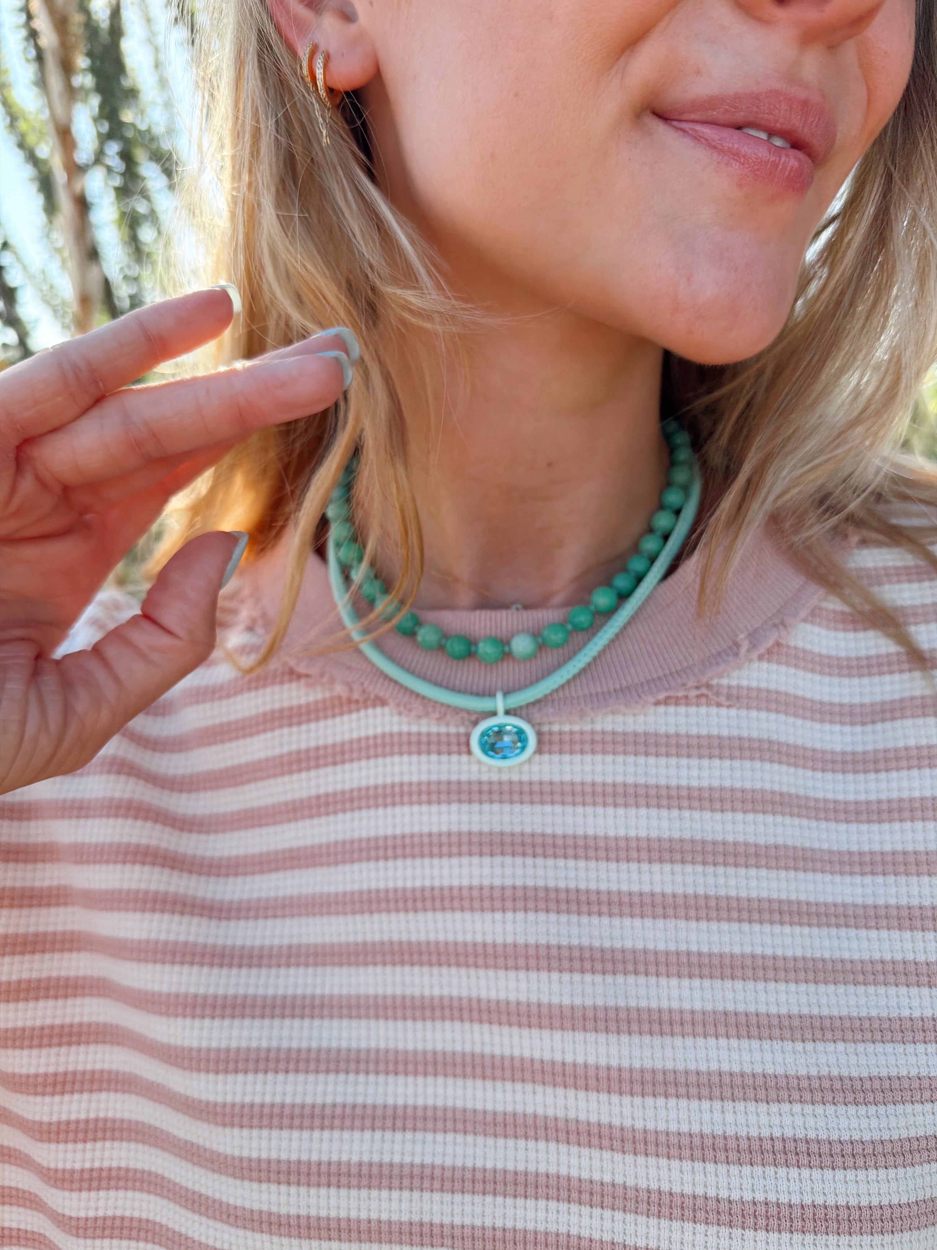 The Seafoam Bezel Gemstone Necklace