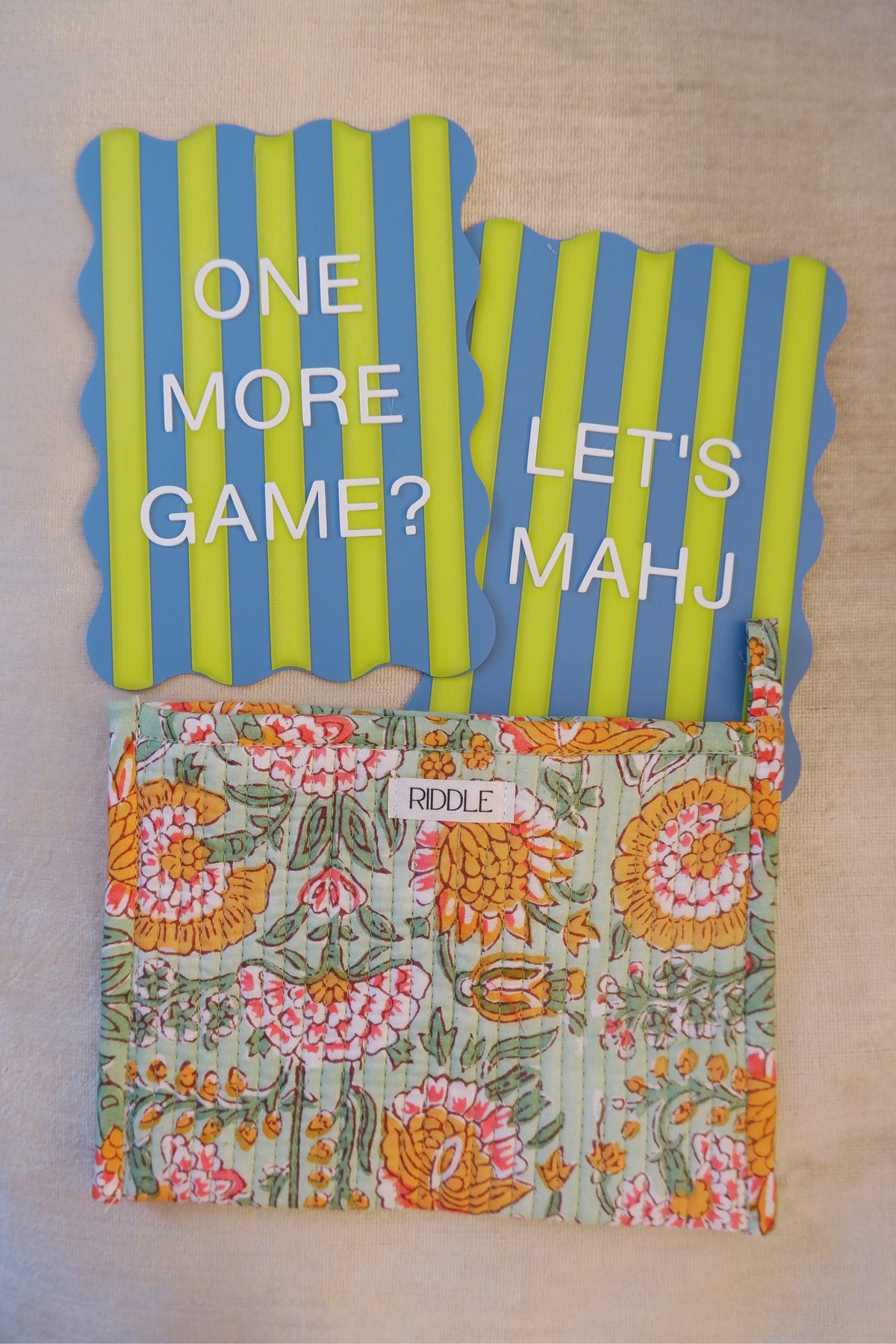 The Mahjong Card Pouch in Mint and Orange