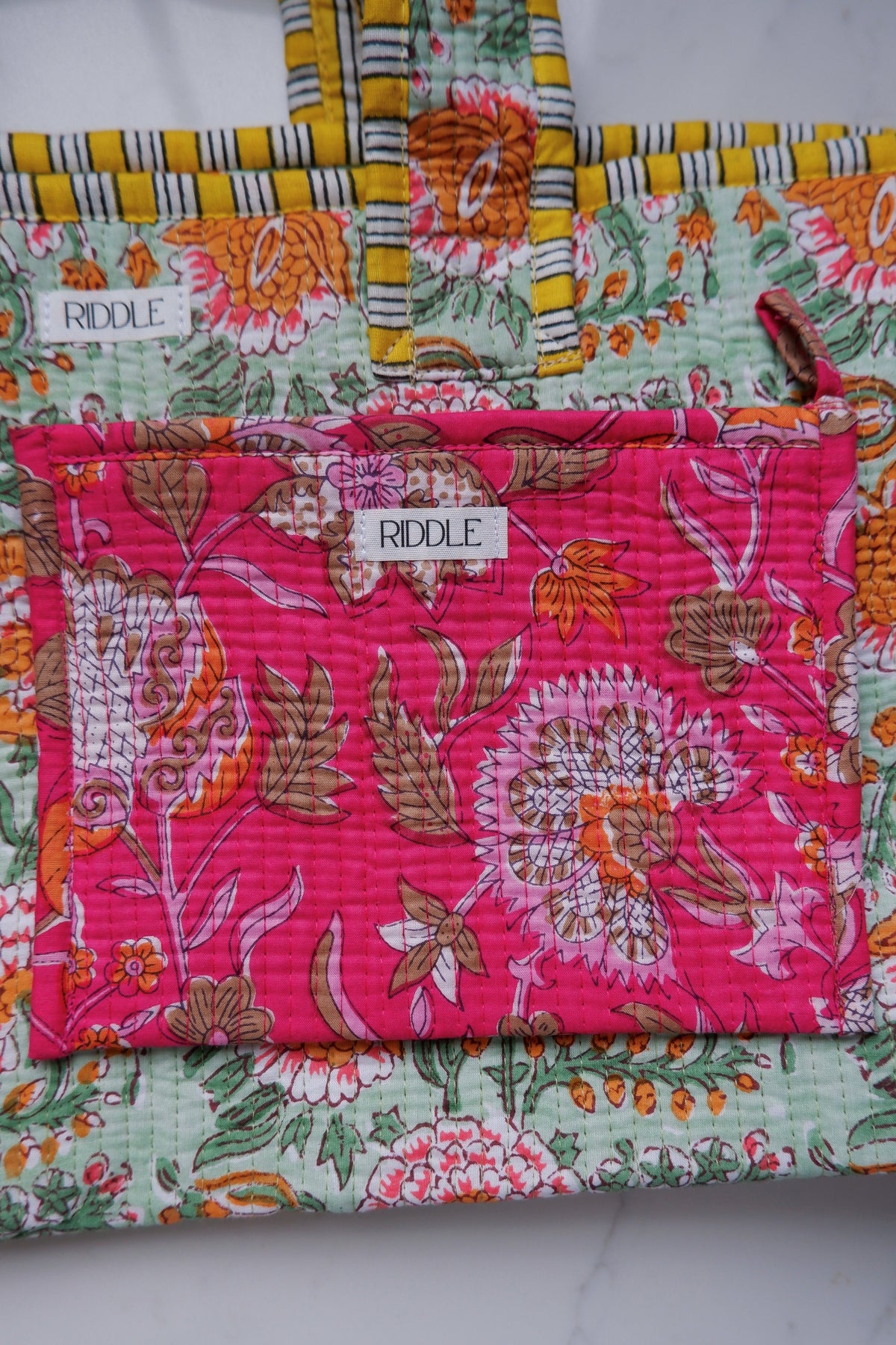The Mahjong Card Pouch in Hot Pink Florals