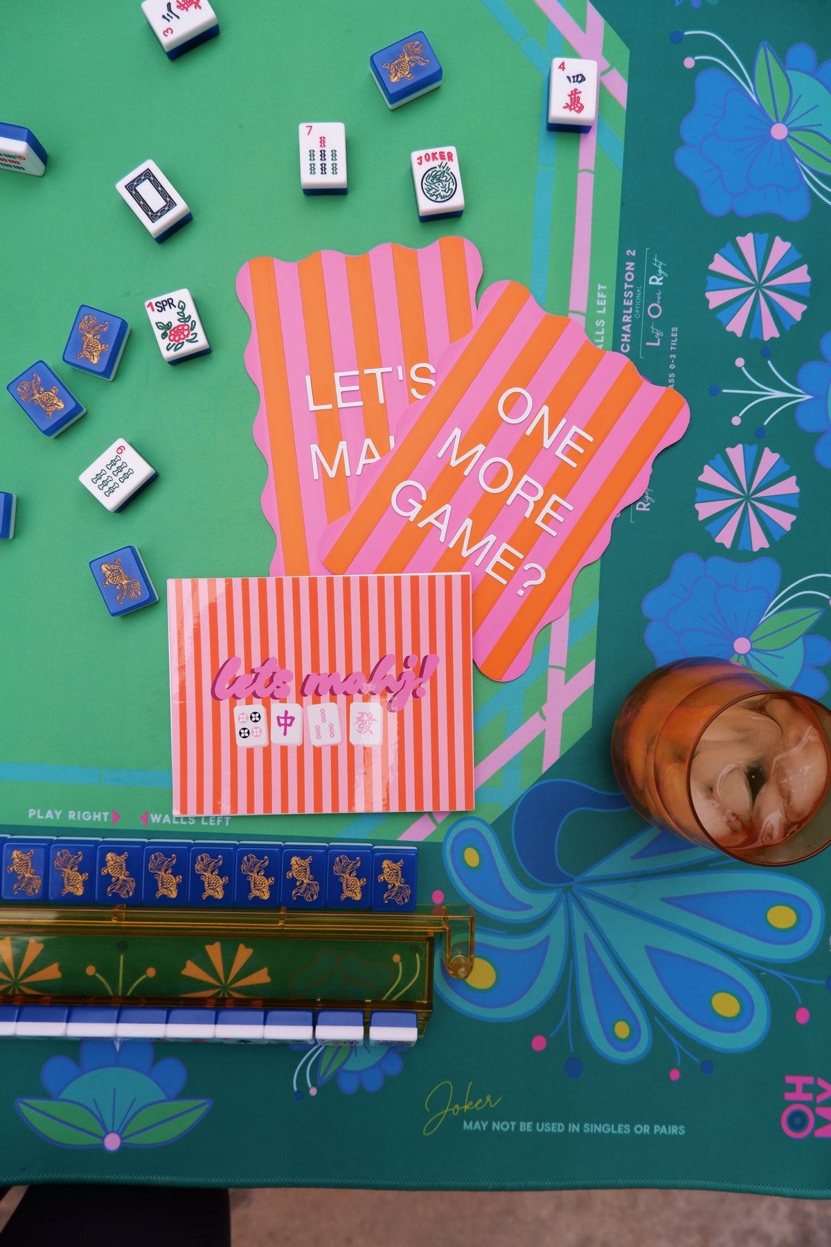 The Mahj Card Stickers in Orange and Pink