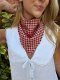 The Red Herringbone Neck Scarf