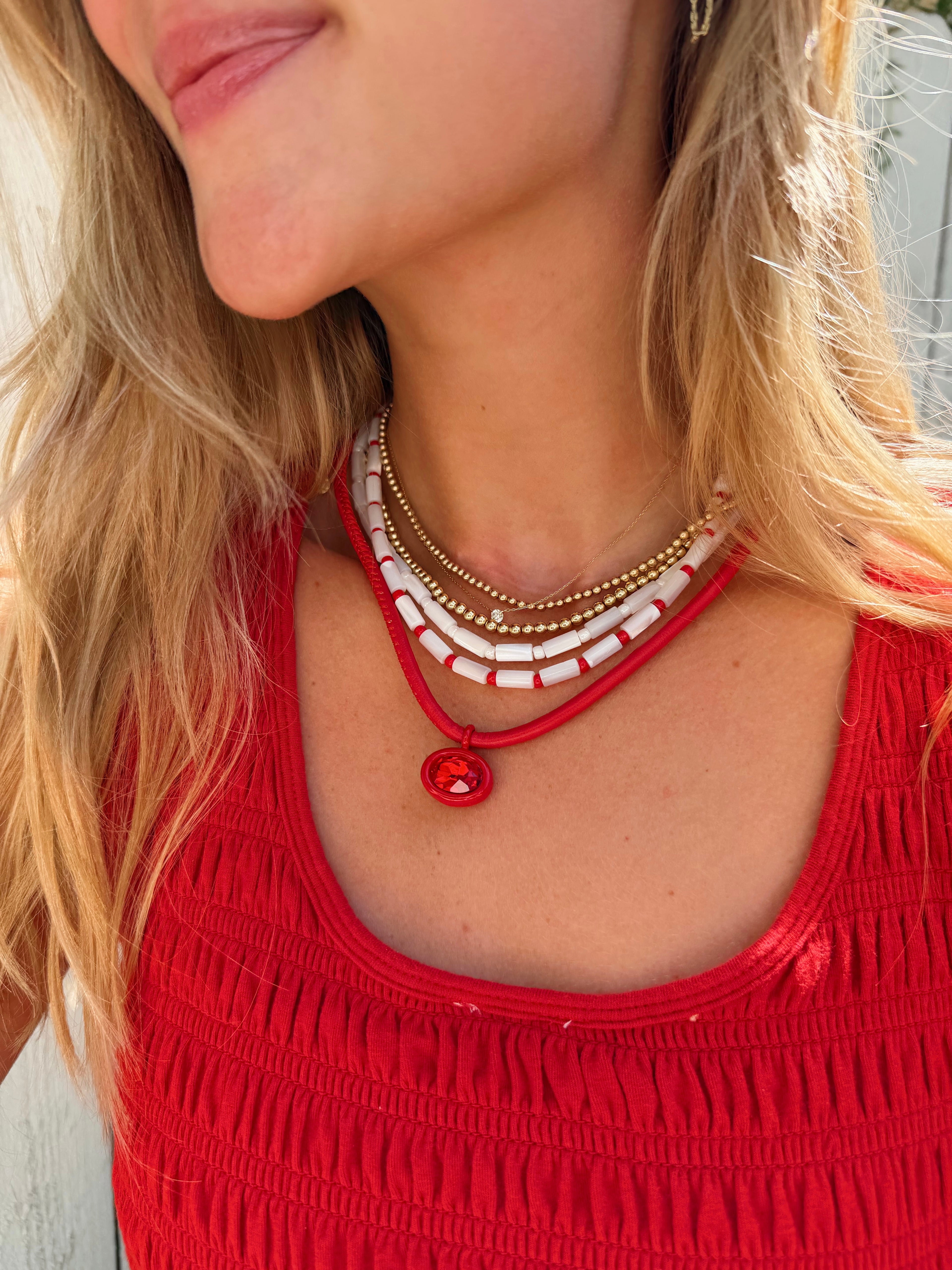 The Red Bezel Gemstone Necklace