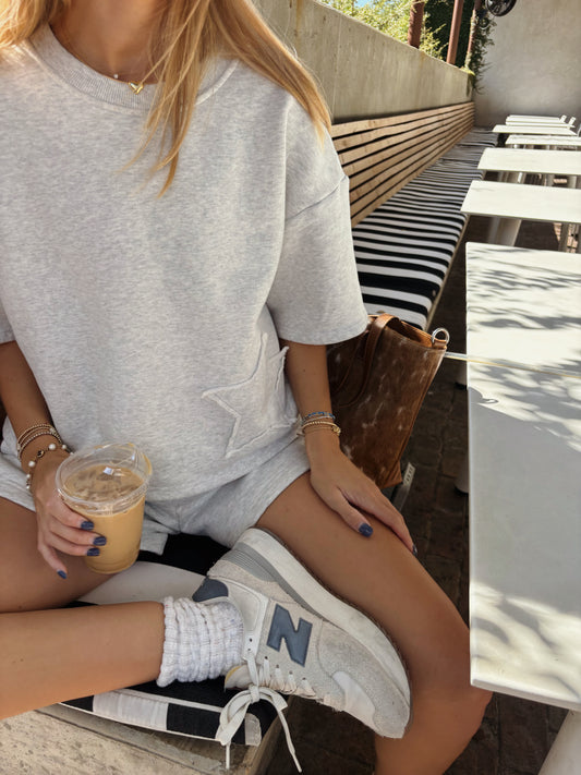 The Lucky Star Sweat Sets In Light Grey