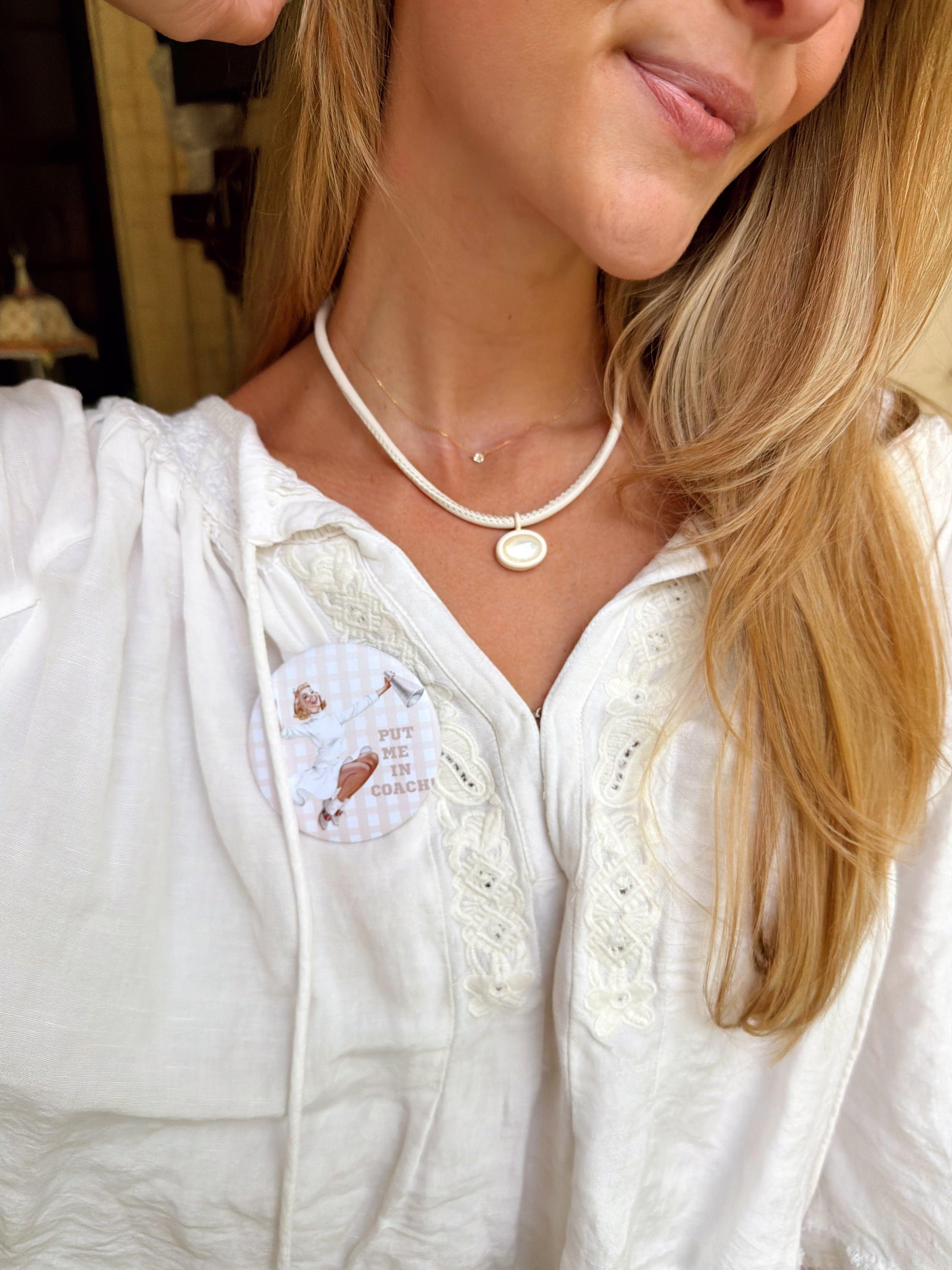 The White Bezel Gemstone Necklace
