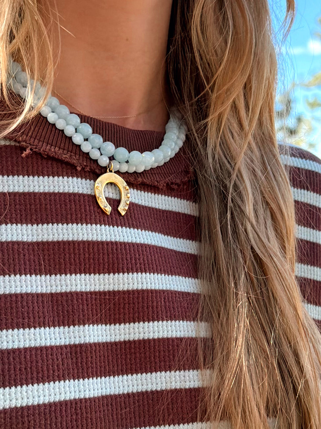 The Good Luck Necklace Duo In Powder Blue