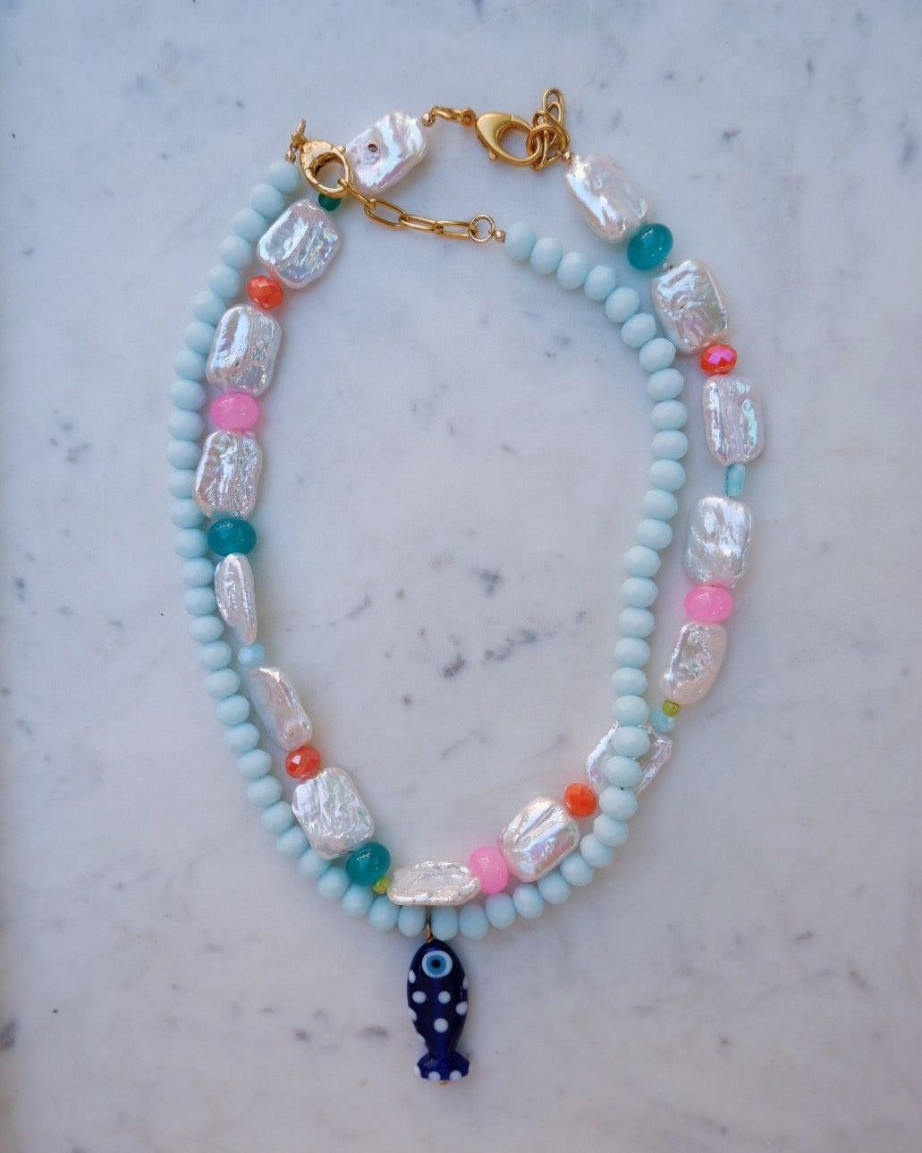 The Sky Blue Fish Necklace