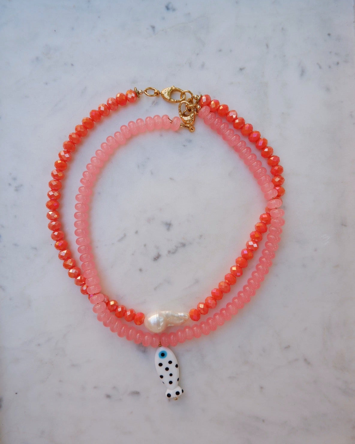 The Watermelon Pink Fish Necklace