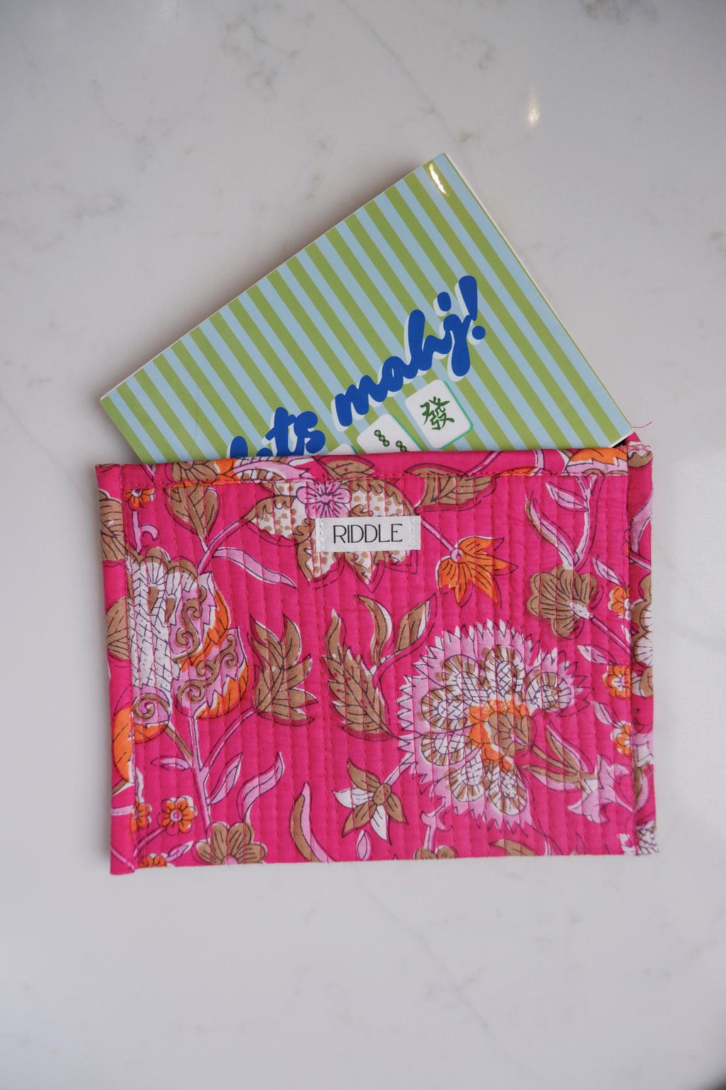 The Mahjong Card Pouch in Hot Pink Florals