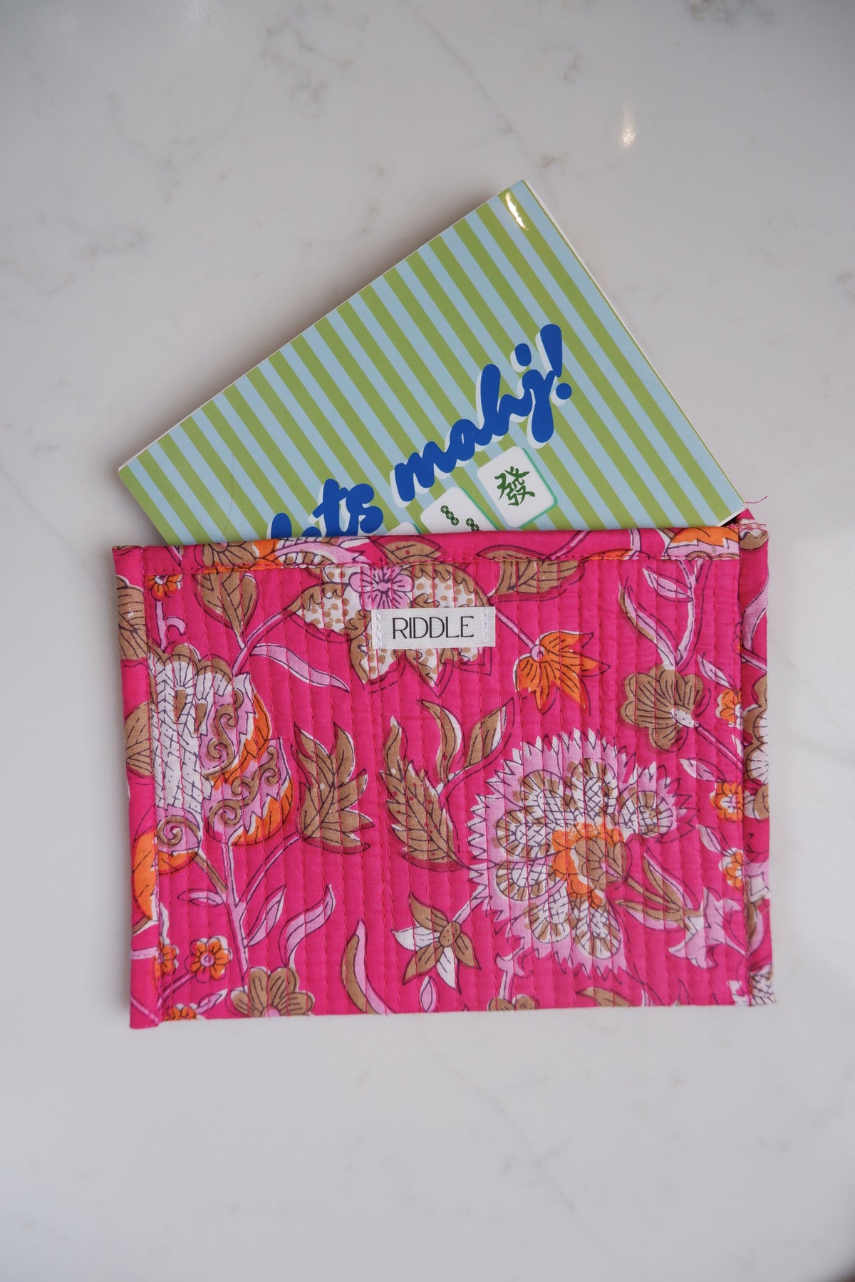 The Mahjong Card Pouch in Hot Pink Florals