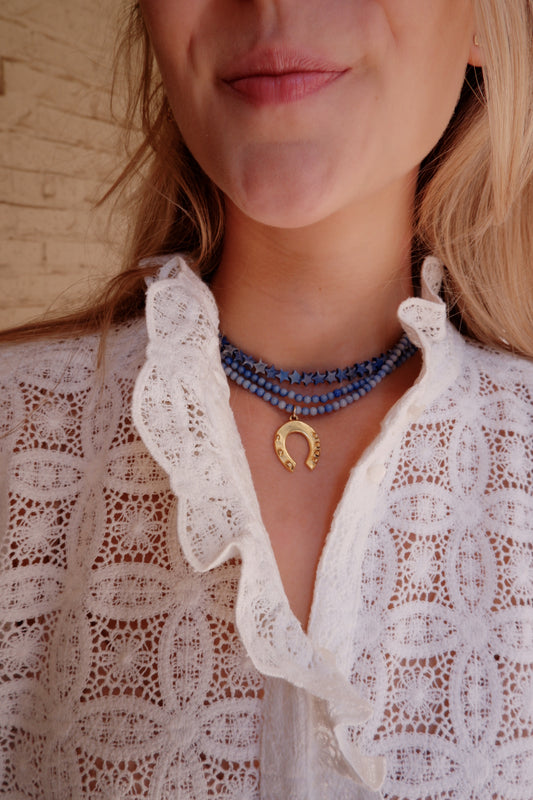 The Rodeo Star Necklace in Denim