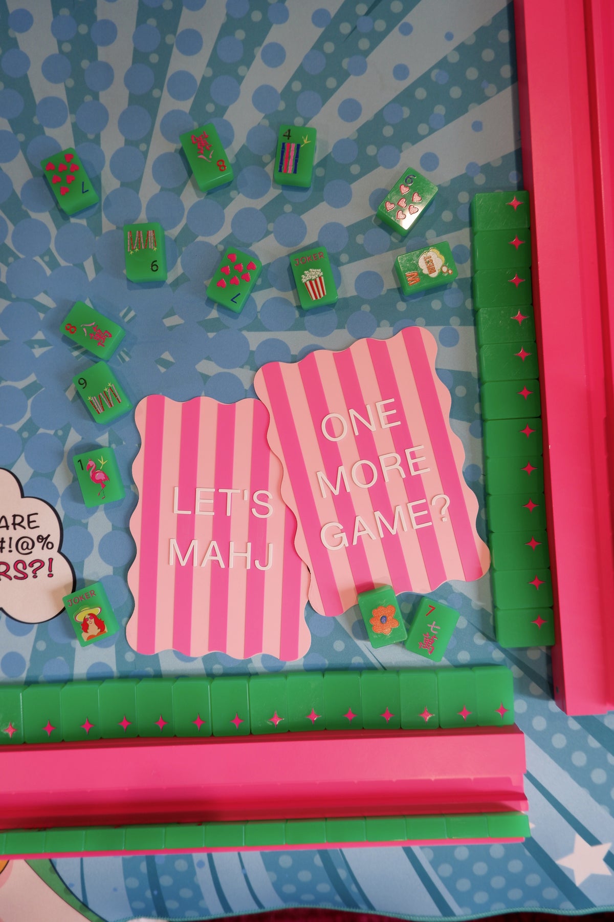 The Mahj Shufflers in Pink and Pink Stripe