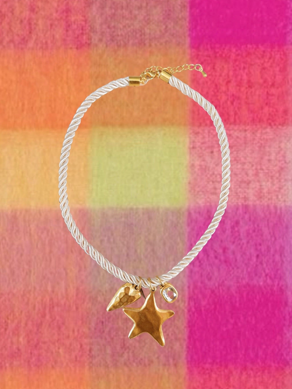 The Ivory Triple Charm Cord