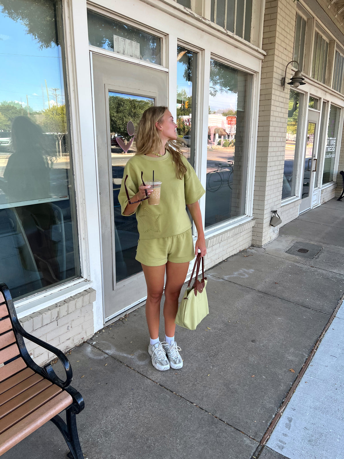 The Lucky Star Sweat Sets In Chartreuse