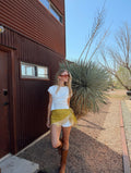 The Chartreuse Fringe Trim Waist Scarf