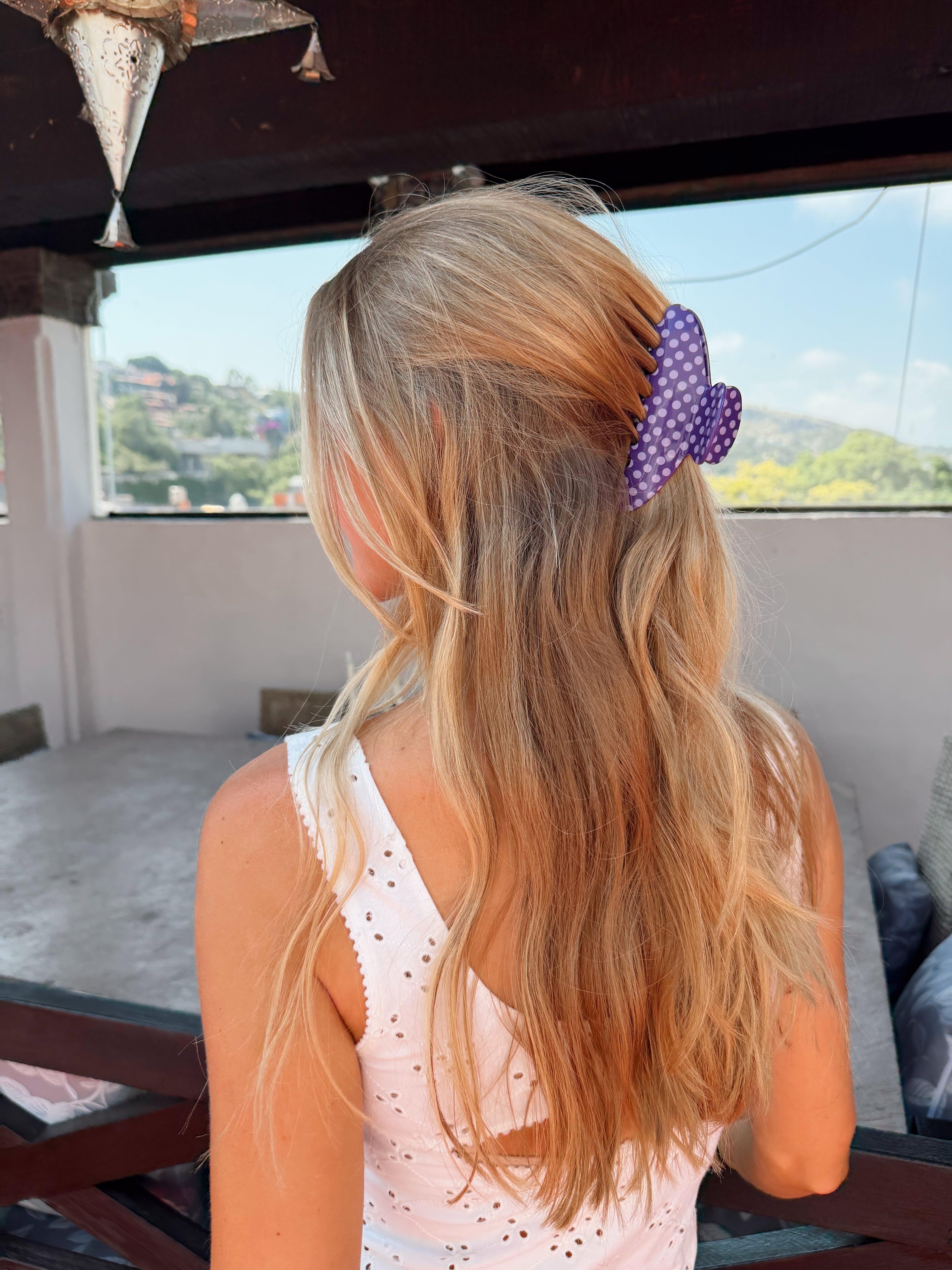 The Purple Polka Dot Claw Clip