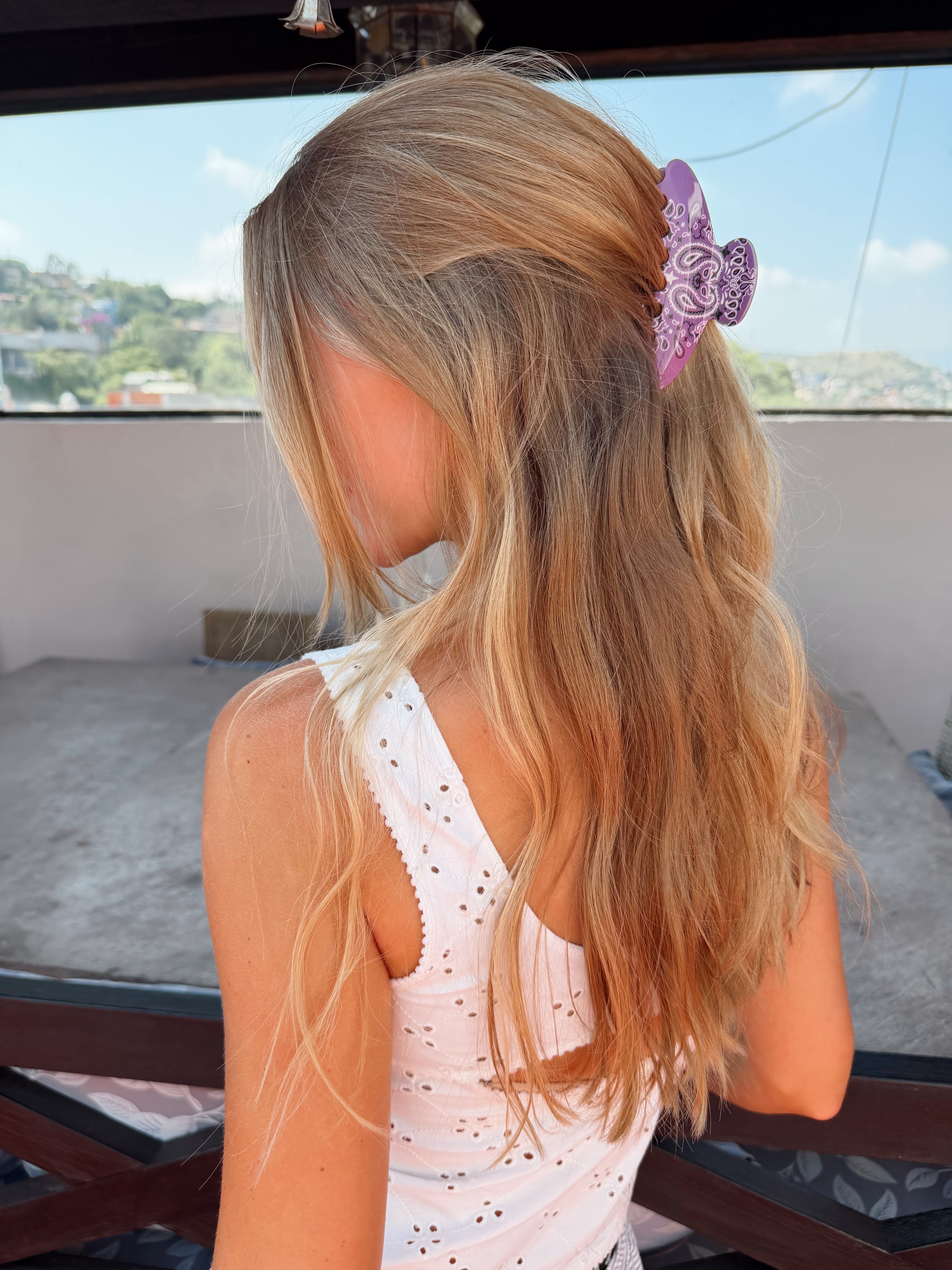 The Purple Bandana Claw Clip