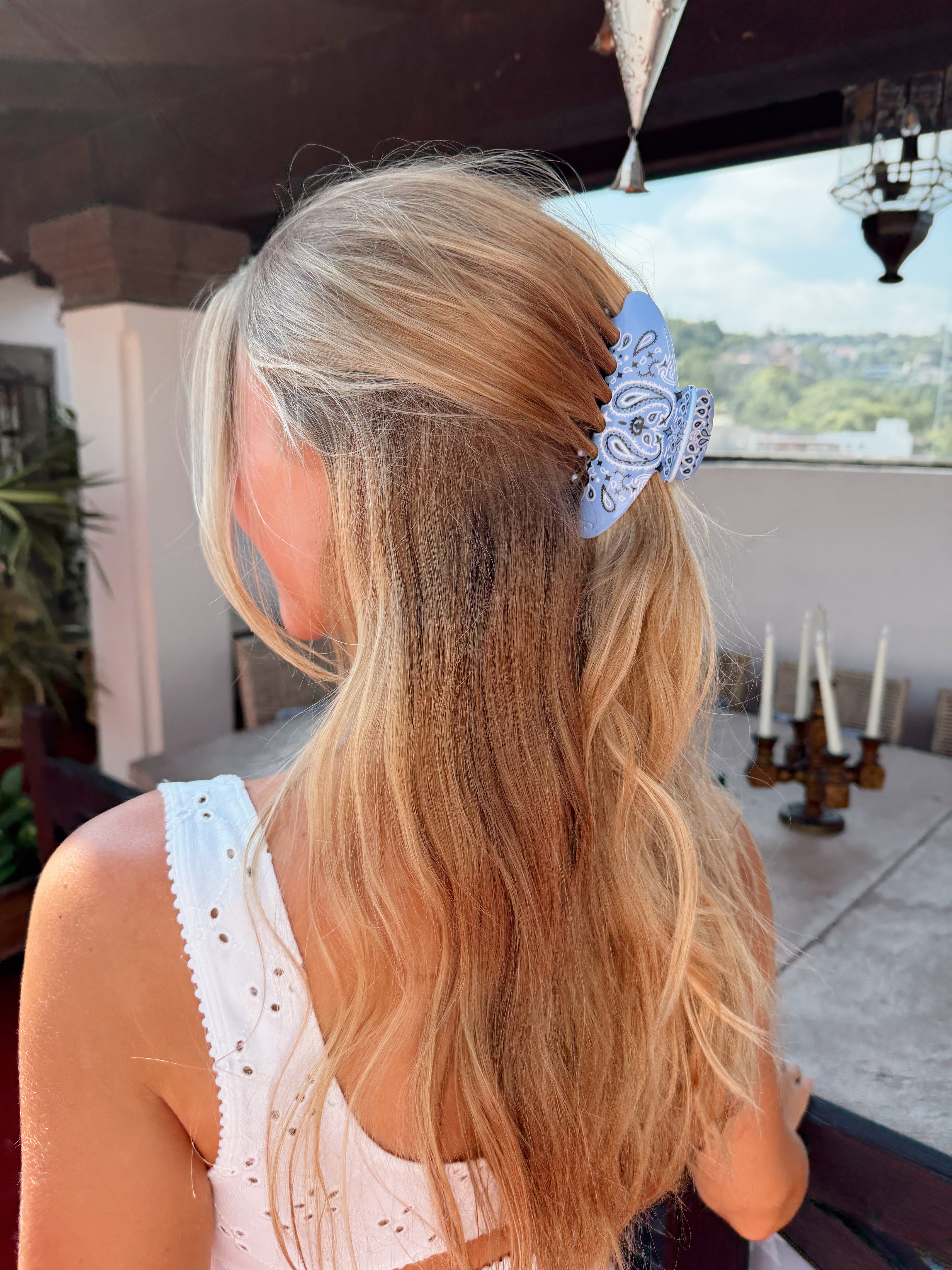 The Light Blue Bandana Claw Clip