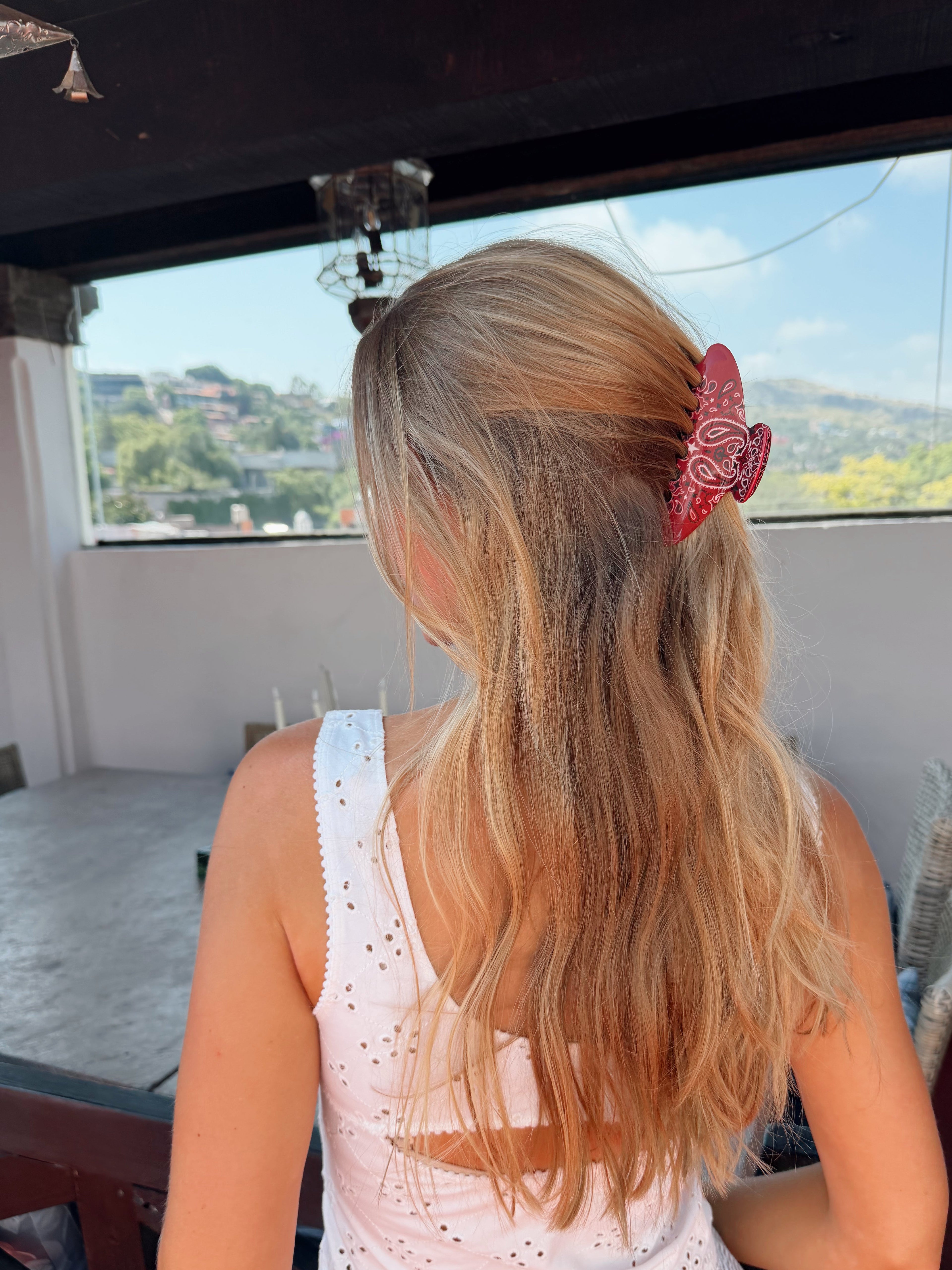 The Maroon Bandana Claw Clip