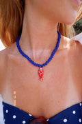 The Navy and Red Fish Necklace