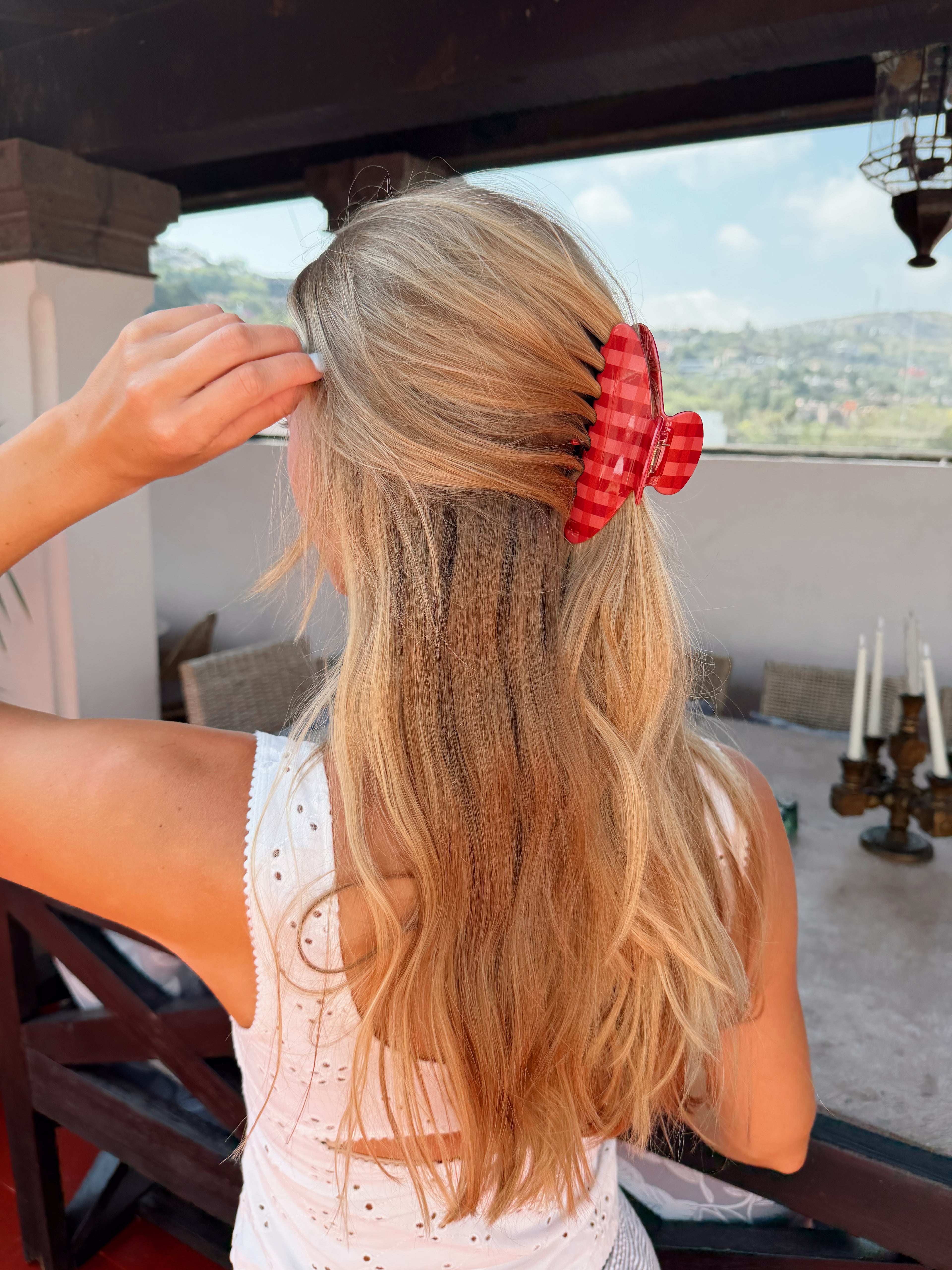 The Red Gingham Claw Clip
