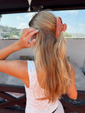 The Burnt Orange Polka Dot Claw Clip